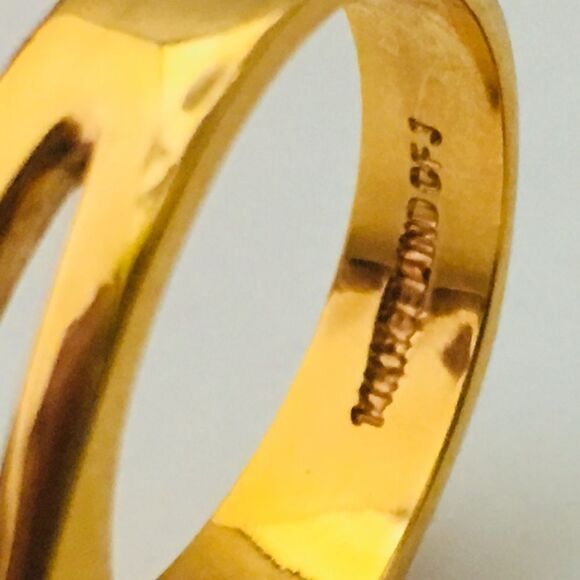 Vintage Solitaire Diamond 14k overlay HGE Lind GFJ Gold Ring Size 9 1047 - Picture 5 of 8